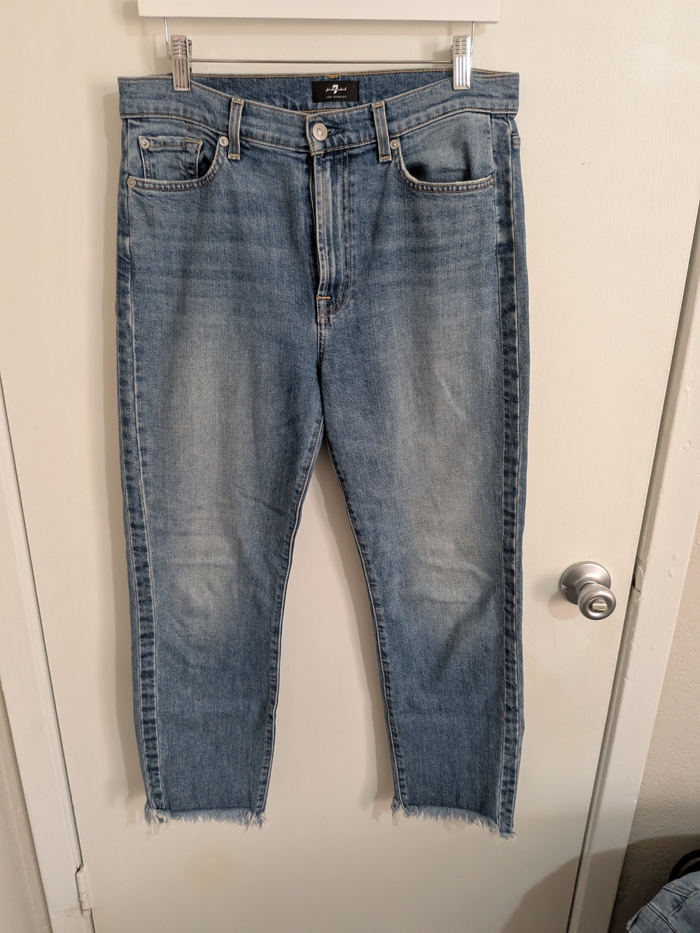 7 For All Mankind Light Blue Slim Straight Jeans